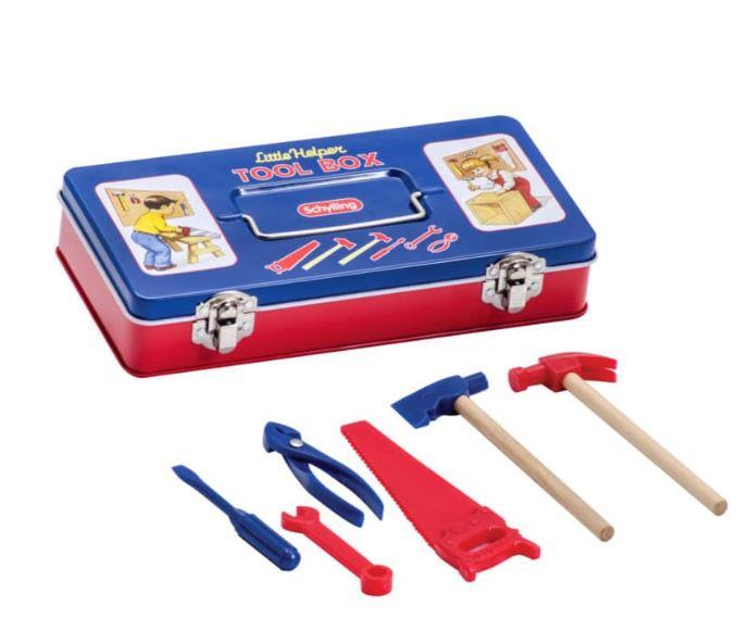 Tin Tool Box with Tools Toy Set