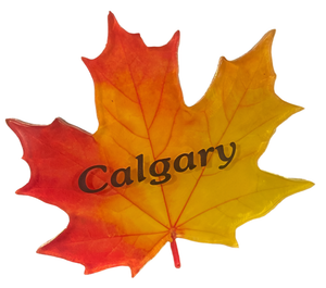 Calgary Yellow Maple Leaf Magnet