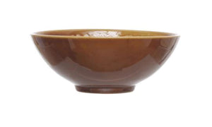 Handpainted Serving Bowl Brown