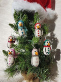 Felt Snowman Ornament - Gray/Pink