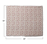 Rose Patterned Sherpa Blanket