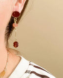 Carnelian Mismatched Composition Earrings