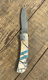 Mammoth Tusk & Turquoise Pocket Knife