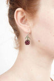 Raspberry Wire Drop Earrings