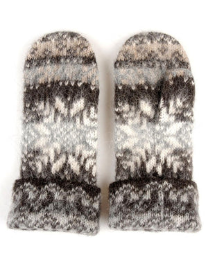 Nordic Snowflake Wool Mittens