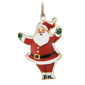 Vintage-Style Waving Santa Ornament