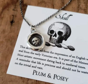 Skull: All is Vanity, Memento Mori - Wax Seal Necklace