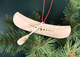 Wooden Canoe Ornaments - Set of 3