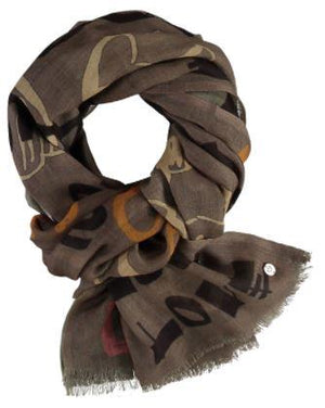 Mixed Media Love Taupe Scarf