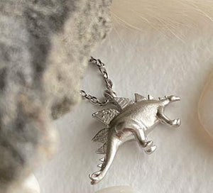 Stegosaurus Necklace - Silver