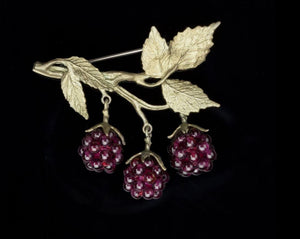 Raspberry Garnet Brooch