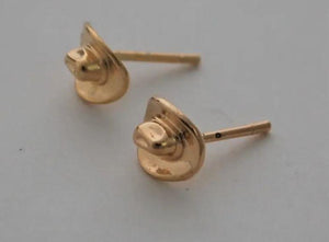 Natural History Cowboy Hat Stud Earrings - Gold