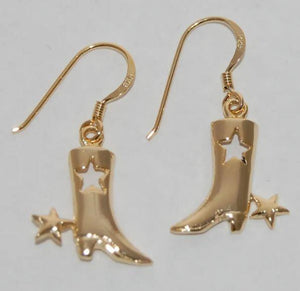 Gold Cowboy Boot Natural History Earrings