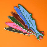 Dark Green Leather Fish Bookmark