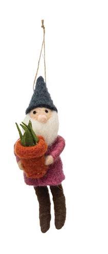 Gardening Gnome Felt Ornament