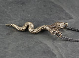 Two Headed Bronze Snake Necklace