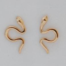 Snake Gold Stud Earrings