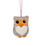 Felt Owl with Heart Ornament