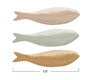 Scultped Stoneware Fish Decor