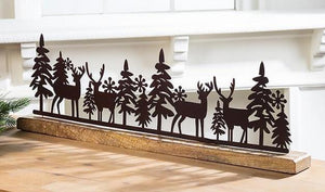 Deer & Forest Silloutte Mantle Decor