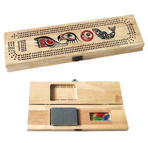 Eagle & Salmon Cribbage Board