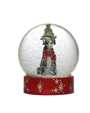 Holiday Dog with Tree Hat Snow Globe