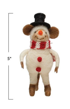 Mouse in Snowman Costume Ornament