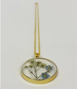 Forget Me Not Pressed Flower Necklace