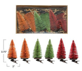 Sisal Bottle Brush Tree Clip On Ornaments