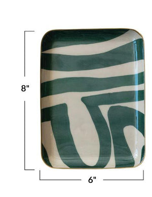 Green Abstract Small Tray