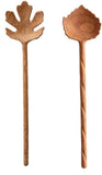 Wooden Leaf Salad Tongs