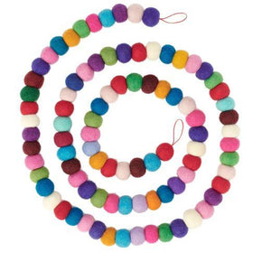 Rainbow Felt Ball Garland