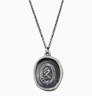 Carpe Diem Lion Wax Seal Pendant Necklace