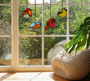 Goldfinch Stained Glass Hanging Decor