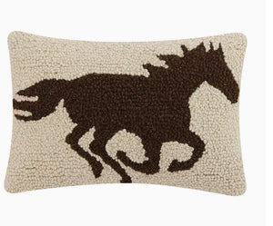 Race Horse Wool Hook Pillow