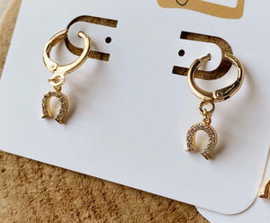 Horseshoe Huggie Hoop Earrings