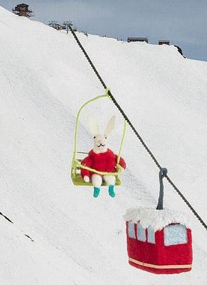 Bunny on Chairlift Ornament