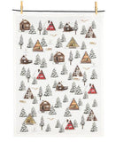 Winter Cabins Tea Towel