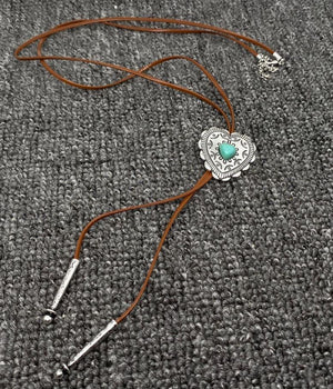 Turquiose Heart Bolo Necklace