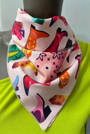 Pink Associate Boots Print Scarf