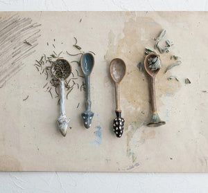 Blue Mushroom Ceramic Spoon