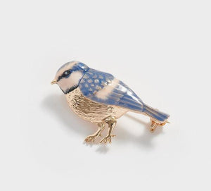 Blue Tit Bird Brooch