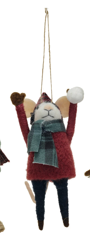 Snowball Mouse Ornament