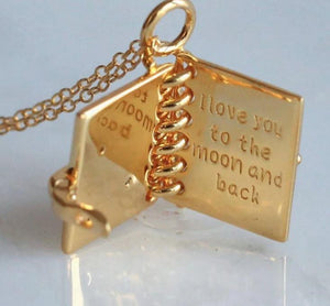 Moon and Back Locket Necklace