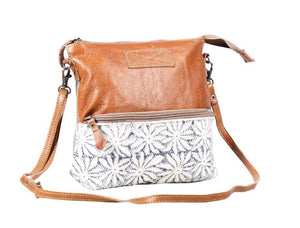 Leather & Flowers Crossbody Purse