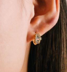 Clarice Gold Huggie Hoop Earrings