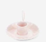 Enamel Pink Chamberstick Candle Holder