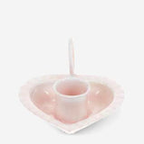 Enamel Pink Heart-shaped Candle Holder