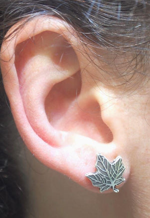 Silver Maple Leaf Earrings