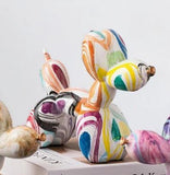 Rainbow Graffiti Balloons Dog Sculpture